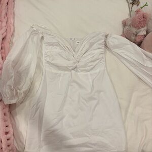 super down revolve flynn ruched sleeve dress white